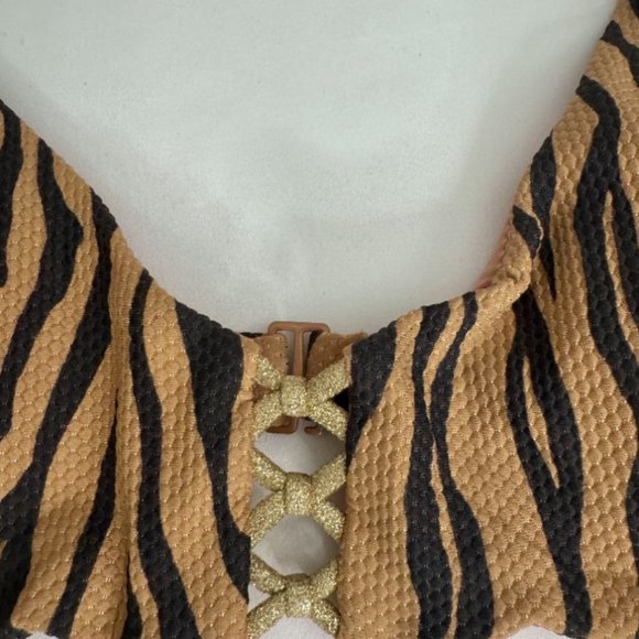 Aerie Animal Print Bikini Bathing Suit Top Set of 2 - Picture 2 of 7